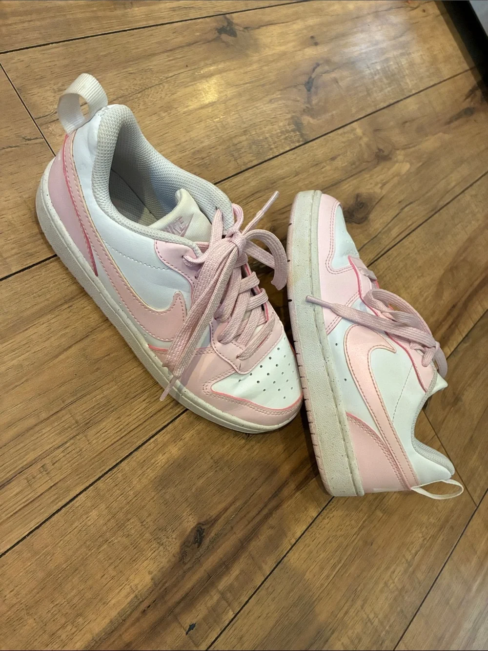 Nike Court Borough Low Dunks White and Light Pink Low-Top Sneakers